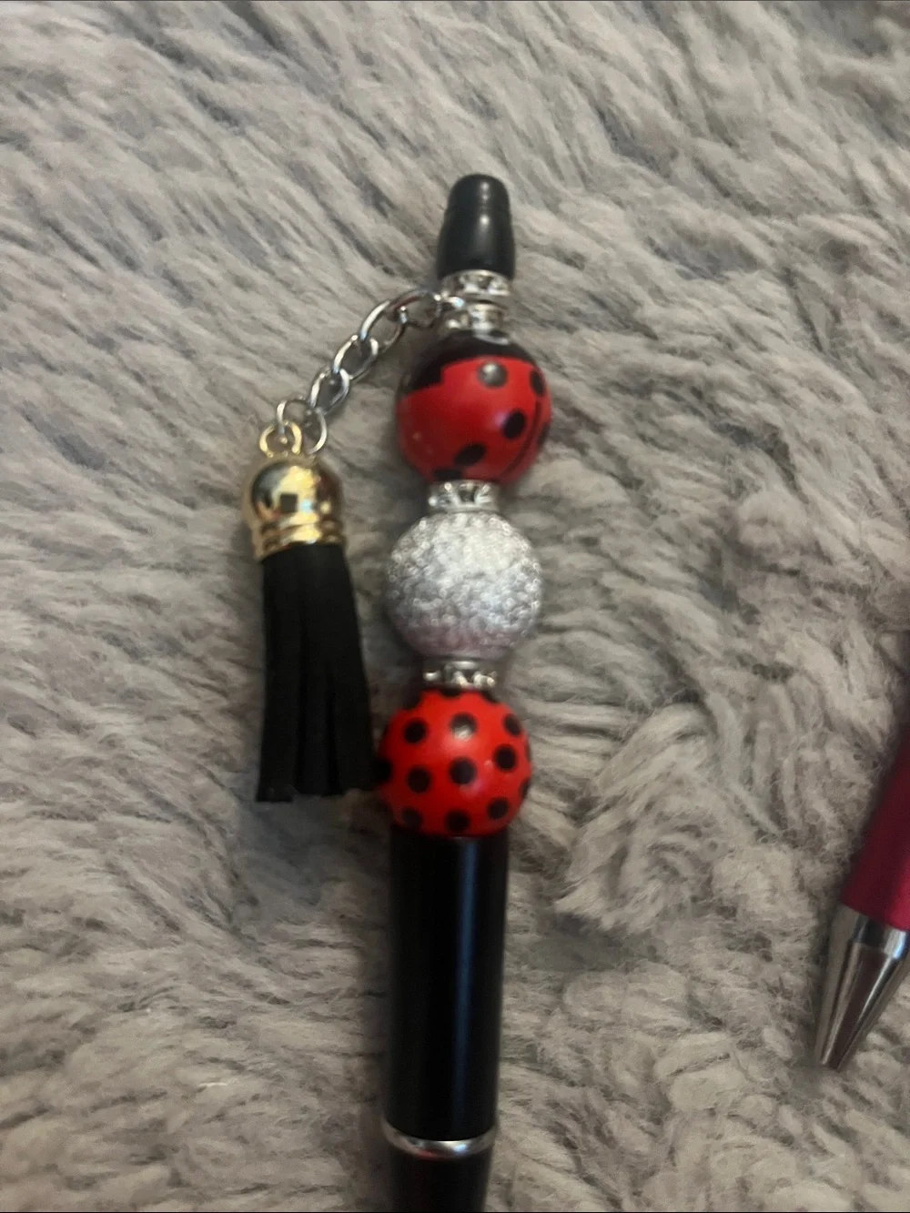 Ladybug Beaded Pen Trio- Red, Black, Silver Great Teacher, Nurse Gift Idea 25